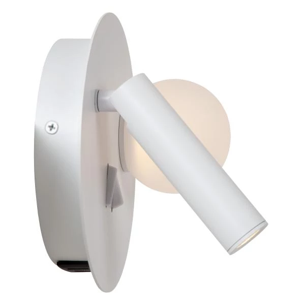 Lucide MATIZ - Lámpara de cabecera / Lámpara de pared - Ø 16,5 cm - LED - 3000K - Con punto de carga USB - Blanco - detalle 2